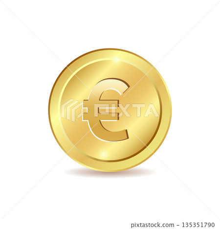 Coin icon in flat style. Money stack vector illustration on white isolated background. Cash currency sign business concept. 135351790