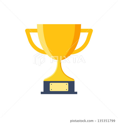 Trophy cup icon in flat style. Goblet prize vector illustration on isolated background. Award sign business concept. Trophy cup icon in flat style. Goblet prize vector illustration on isolated background. Award sign business concept. 135351799