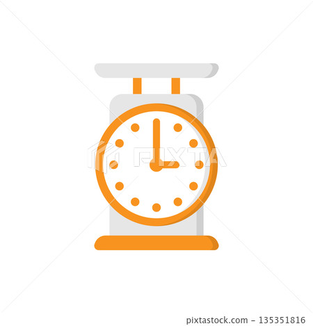 Bathroom weight scale icon in flat style. Mass measurement vector illustration on isolated background. Overweight sign business concept. 135351816