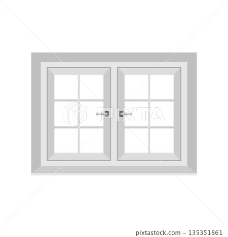 Window icon in flat style. Casement vector illustration on isolated background. Interior frame sign business concept. Window icon in flat style. Casement vector illustration on isolated background. Interior frame sign business concept. 135351861