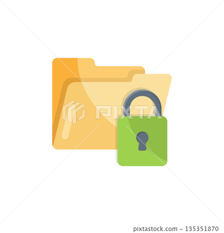 Files folder permission icon in flat style. Document access vector illustration on isolated background. Secret archive sign business concept. Files folder permission icon in flat style. Document access vector illustration on isolated background. Secret archive sign business concept. 135351870