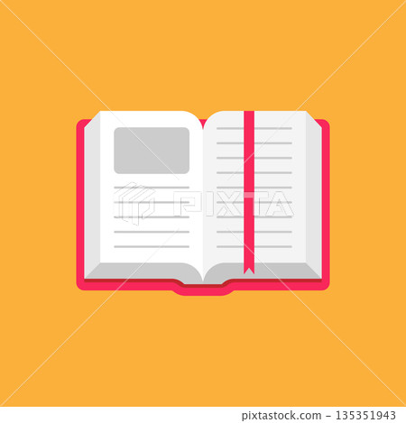 Book library icon in flat style. Encyclopedia vector illustration background. Dictionary sign business concept. 135351943