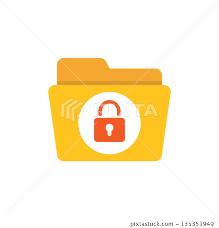 Files folder permission icon in flat style. Document access vector illustration on isolated background. Secret archive sign business concept. 135351949