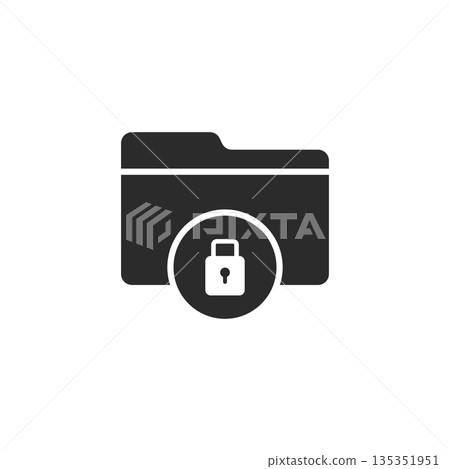 Files folder permission icon in flat style. Document access vector illustration on isolated background. Secret archive sign business concept. Files folder permission icon in flat style. Document access vector illustration on isolated background. Secret archive sign business concept. 135351951