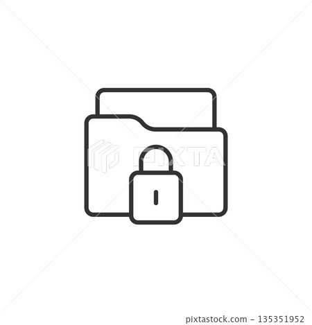 Files folder permission icon in flat style. Document access vector illustration on isolated background. Secret archive sign business concept. 135351952