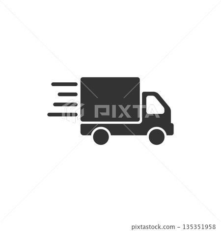 Shipping fast icon in flat style. Delivery truck vector illustration on isolated background. Express logistic sign business concept. Shipping fast icon in flat style. Delivery truck vector illustration on isolated background. Express logistic sign business concept. 135351958