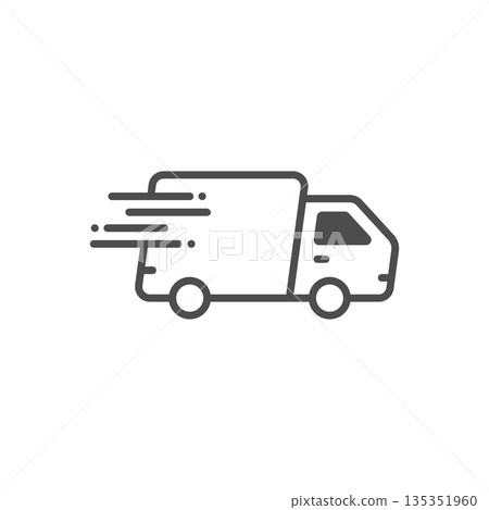 Shipping fast icon in flat style. Delivery truck vector illustration on isolated background. Express logistic sign business concept. Shipping fast icon in flat style. Delivery truck vector illustration on isolated background. Express logistic sign business concept. 135351960