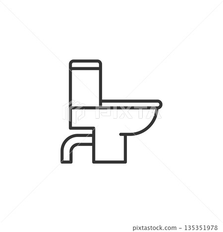 Toilet bowl icon in flat style. Hygiene vector illustration on isolated background. WC restroom sign business concept. Toilet bowl icon in flat style. Hygiene vector illustration on isolated background. WC restroom sign business concept. 135351978