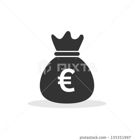 Money bag icon in flat style. Moneybag vector illustration on isolated background. Coin sack sign business concept. Money bag icon in flat style. Moneybag vector illustration on isolated background. Coin sack sign business concept. 135351997