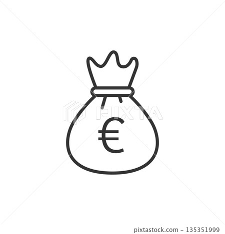 Money bag icon in flat style. Moneybag vector illustration on isolated background. Coin sack sign business concept. Money bag icon in flat style. Moneybag vector illustration on isolated background. Coin sack sign business concept. 135351999
