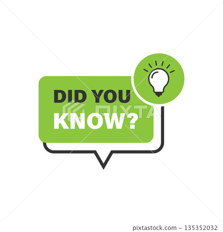 Did you know icon in flat style. Banner with frame and bulb vector illustration on white isolated background. Explanation sign business concept. Did you know icon in flat style. Banner with frame and bulb vector illustration on white isolated background. Explanation sign business concept. 135352032