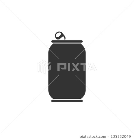 Soda can icon in flat style. Drink bottle vector illustration on isolated background. Beverage sign business concept. 135352049