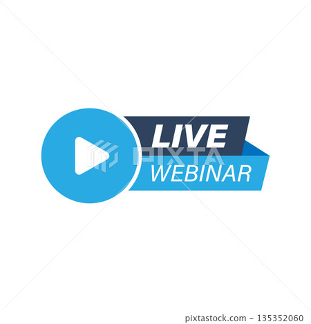 Live webinar icon in flat style. Online training vector illustration on isolated background. Conference stream sign business concept. Live webinar icon in flat style. Online training vector illustration on isolated background. Conference stream sign business concept. 135352060