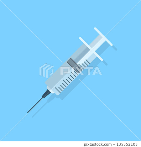 Syringe icon in flat style. Coronavirus vaccine inject vector illustration on isolated background. Covid-19 vaccination sign business concept. Syringe icon in flat style. Coronavirus vaccine inject vector illustration on isolated background. Covid-19 vaccination sign business concept. 135352103