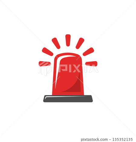 Emergency alarm icon in flat style. Alert lamp vector illustration on isolated background. Police urgency sign business concept. Emergency alarm icon in flat style. Alert lamp vector illustration on isolated background. Police urgency sign business concept. 135352135