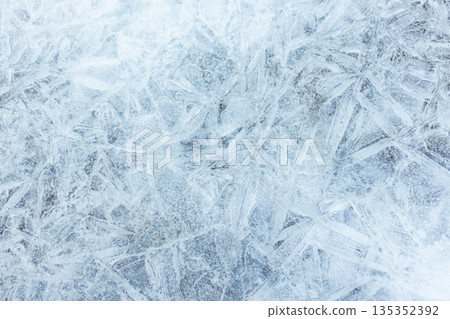 Thin ice crystalline structure, natural background texture, macro photo Thin ice crystalline structure, natural background texture, macro photo 135352392