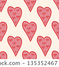 Vector seamless pattern with tiny red hearts. Vector illustration for Valentines Day, baby shower, birthday, wedding print. 135352467