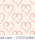 Vector seamless pattern with tiny red hearts. Vector illustration for Valentines Day, baby shower, birthday, wedding print. 135352468