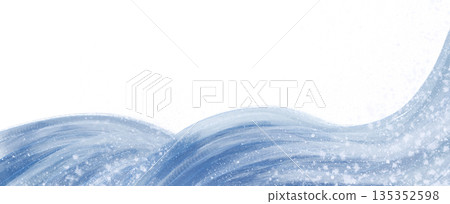 透明背景的日式波浪 135352598