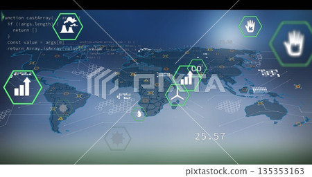 Displaying world map on dashboard with JavaScript code, green metrics grid and readout 25 Displaying world map on dashboard with JavaScript code, green metrics grid and readout 25 135353163