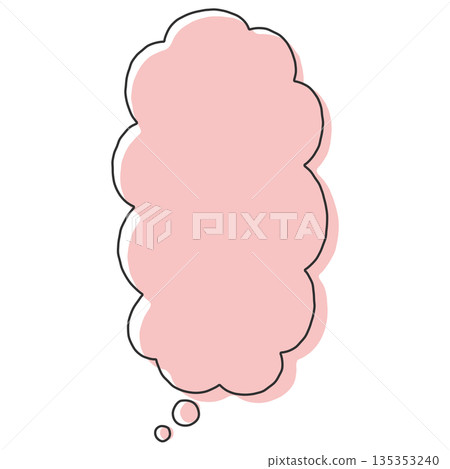 Hand-drawn simple vertical downward-facing speech bubble (pink, red) Hand-drawn simple vertical downward-facing speech bubble (pink, red) 135353240