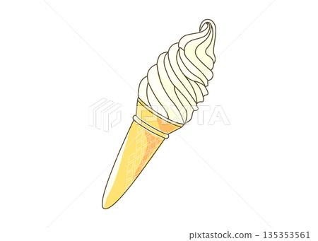 香草軟冰淇淋的插圖 135353561