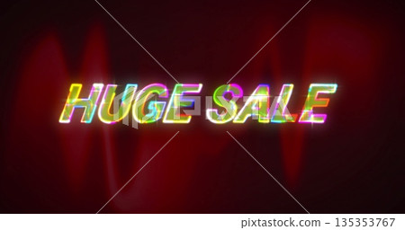 Displaying bold neon-style text glowing on dark gradient banner, with red waveform graphic patterns Displaying bold neon-style text glowing on dark gradient banner, with red waveform graphic patterns 135353767