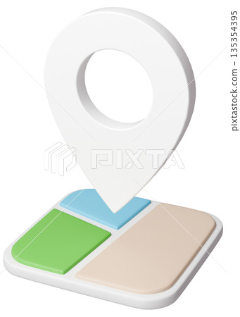3D image_map pin_white 3D image_map pin_white 135354395