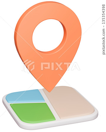 3D image_map pin_orange 3D image_map pin_orange 135354398