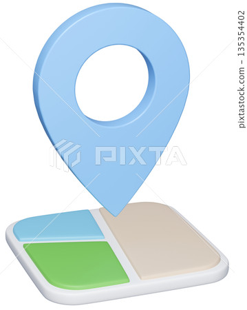 3D image_map pin_light blue 3D image_map pin_light blue 135354402