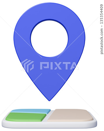 3D圖片地圖 Pin_Blue 3D圖片地圖 Pin_Blue 135354409
