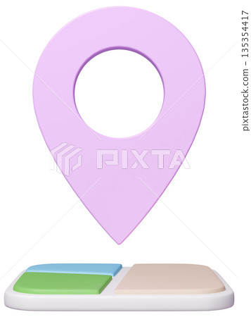 3D影像地圖圖釘_紫色 135354417