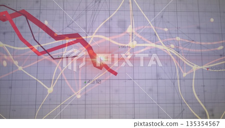 Displaying red descending graph line on dashboard grid with numeric labels and lens flare Displaying red descending graph line on dashboard grid with numeric labels and lens flare 135354567
