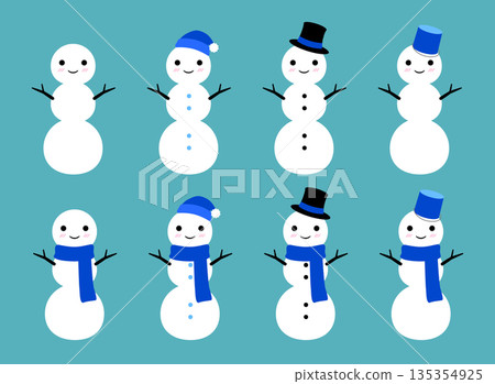 可愛雪人三層置物架，藍色 135354925