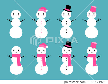 Cute Snowman 3-Tier Set, Pink Cute Snowman 3-Tier Set, Pink 135354928