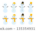 Cute Snowman 3-Tier Transparent Set, Yellow 135354931