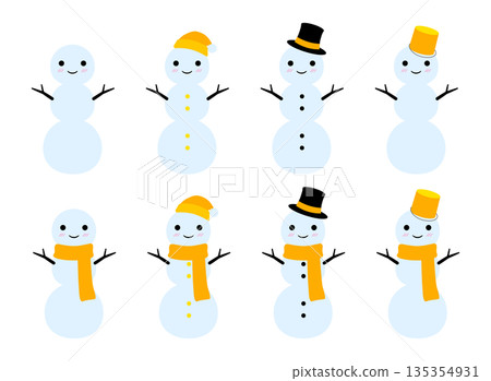 可愛雪人三層透明套裝，黃色 135354931