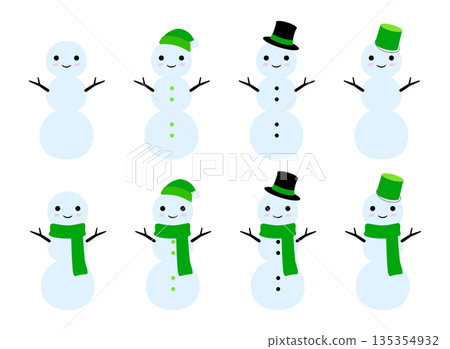 Cute Snowman 3-Tier Transparent Set Green Cute Snowman 3-Tier Transparent Set Green 135354932