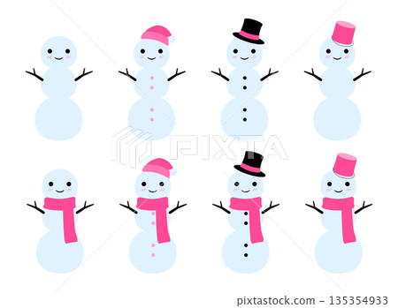 Cute Snowman 3-Tier Transparent Set, Pink Cute Snowman 3-Tier Transparent Set, Pink 135354933