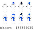 Cute Snowman 3-Tier Main Line Set Blue 135354935