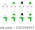 Cute Snowman 3-Tier Main Line Set Green 135354937