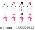 Cute Snowman 3-Tier Main Line Set Pink 135354938