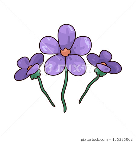 illustration of Violet flower 135355062