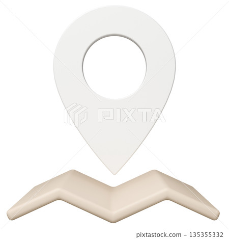 3D image_map pin_white 3D image_map pin_white 135355332