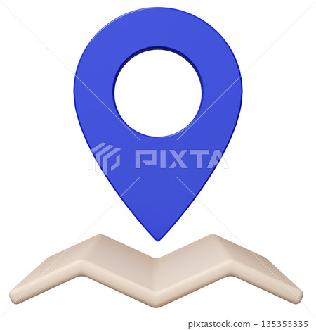 3D Image_Map Pin_Blue 135355335