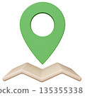 3D 圖像地圖 pin_green 135355338