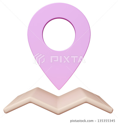 3D影像地圖圖釘_紫色 135355345