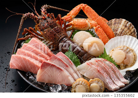 Assorted sashimi made with premium ingredients 135355602