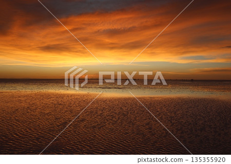 烏尤尼鹽沼的日落 135355920