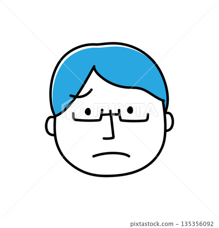 A troubled face of a man wearing glasses A troubled face of a man wearing glasses 135356092